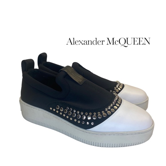 Alexander McQueen Shoes - McQ by Alexander McQueen Loafers Slippers Studded Slip-Ons Size EU 39 AU 8 + bag